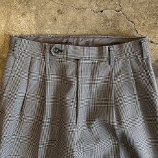 画像5: GLEN CHECK 2 TUCK DESIGN SLACKS PANTS / W29 (5)