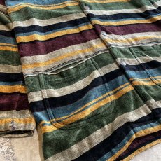 画像5: ALL OVER MULTI BORDER PATTERN VELOUR L/S SHIRT / Mens L (5)