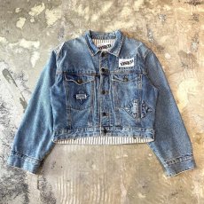 画像1: 80's~ "GET USED BY" SHORT LENGTH DENIM JACKET / Mens M (1)