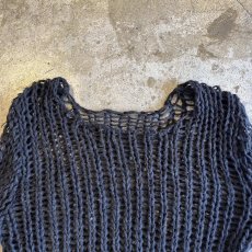 画像8: BLACK COLOR SHORT DESIGN LOWGAUGE KNIT TOPS / Ladies M (8)