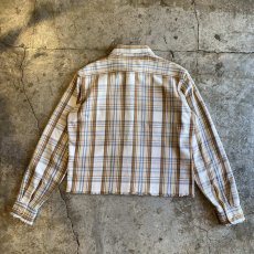 画像2: CUT OFF DAMAGE DESIGN CHECK PATTERN SHIRT / Ladies M (2)