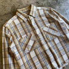 画像3: CUT OFF DAMAGE DESIGN CHECK PATTERN SHIRT / Ladies M (3)