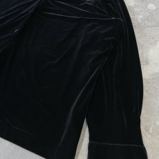 画像6: BLACK VELOUR OPEN COLLAR L/S SHIRT / Mens 2XL (6)