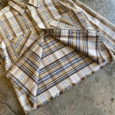 画像9: CUT OFF DAMAGE DESIGN CHECK PATTERN SHIRT / Ladies M (9)