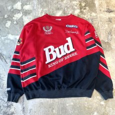 画像1: "BUD" PATCHED EMBROIDERY COLOR SWITCHED SWEAT / Mens XL (1)