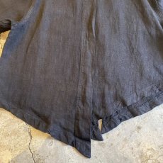 画像8: BLACK COLOR LINEN ASYMMETRY DESIGN JACKET / Ladies L (8)