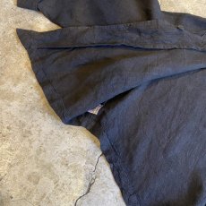 画像7: BLACK COLOR LINEN ASYMMETRY DESIGN JACKET / Ladies L (7)