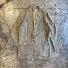 画像1: COLOR DESIGN CHECK TAILORED JACKET / Ladies M / MADE IN USA (1)