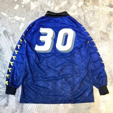 画像2: EURO PATTERN SWIECHED NUMBERING PRINT L/S GAME SHIRT / Mens L (2)