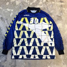 画像1: EURO PATTERN SWIECHED NUMBERING PRINT L/S GAME SHIRT / Mens L (1)