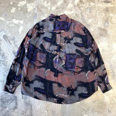 画像2: ALL OVER ARTISTIC PATTERN L/S SHIRT / Mens L (2)