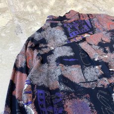 画像9: ALL OVER ARTISTIC PATTERN L/S SHIRT / Mens L (9)