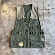 画像1: OLD 【SOMLYS】KHAKI COLOR WORK HUNTING VEST / Ladies M(34) / MADE IN FRANCE (1)