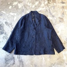 画像1: ALL OVER BOTANICAL PATTERN SHEER SWITCHED JACKET / Mens M (1)