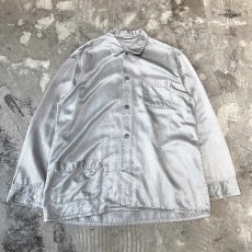 画像1: ALL OVER PATTERN SILVER L/S PAJAMA SHIRT / Mens XL (1)