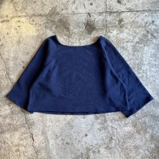 画像2: FRONT "NAVY" LOGO PRINTED SHORT DESIGN L/S SWEAT / Ladies M (2)