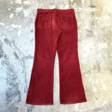 画像2: RED COLOR FLARE SILHOUETTE CORDUROY PANTS / W33 (2)