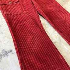 画像5: RED COLOR FLARE SILHOUETTE CORDUROY PANTS / W33 (5)