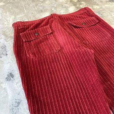 画像9: RED COLOR FLARE SILHOUETTE CORDUROY PANTS / W33 (9)