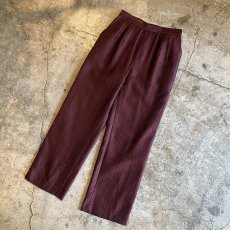 画像4: WINE COLOR LUSTER DESIGN SLACKS PANTS / W27~W30 (4)