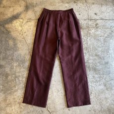 画像2: WINE COLOR LUSTER DESIGN SLACKS PANTS / W27~W30 (2)