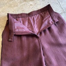 画像7: WINE COLOR LUSTER DESIGN SLACKS PANTS / W27~W30 (7)