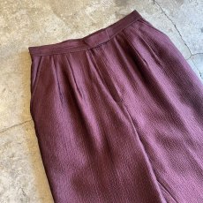 画像3: WINE COLOR LUSTER DESIGN SLACKS PANTS / W27~W30 (3)