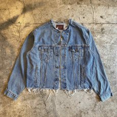 画像1: 【Wiz&Witch】"WANDERER" NO COLLAR ZIP UP DENIM JACKET / OS (1)