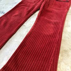 画像6: RED COLOR FLARE SILHOUETTE CORDUROY PANTS / W33 (6)