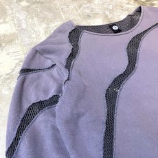 画像3: PURPLE COLOR MESH SWITCHED PATTERN SWEAT / Mens L (3)