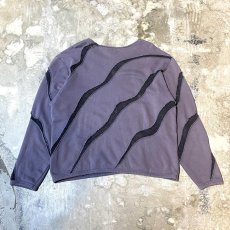 画像2: PURPLE COLOR MESH SWITCHED PATTERN SWEAT / Mens L (2)