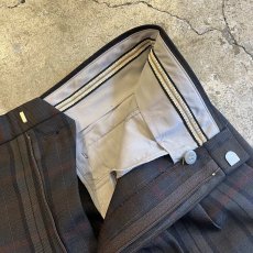 画像9: TARTAN CHECK PATTERN 2 TUCK DESIGN SLACKS PANTS / W30 (9)