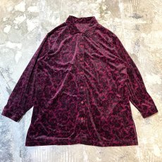 画像1: ALL OVER BOTANICAL PATTERN COLOR L/S VELOUR SHIRT / Mens XL (1)