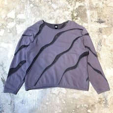 画像1: PURPLE COLOR MESH SWITCHED PATTERN SWEAT / Mens L (1)