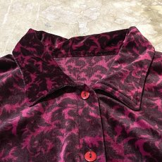 画像11: ALL OVER BOTANICAL PATTERN COLOR L/S VELOUR SHIRT / Mens XL (11)