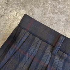 画像7: TARTAN CHECK PATTERN 2 TUCK DESIGN SLACKS PANTS / W30 (7)