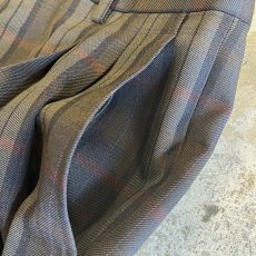 画像8: TARTAN CHECK PATTERN 2 TUCK DESIGN SLACKS PANTS / W30 (8)