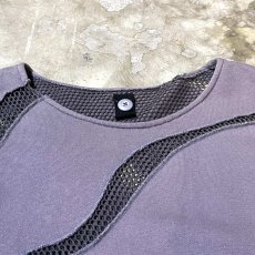 画像10: PURPLE COLOR MESH SWITCHED PATTERN SWEAT / Mens L (10)