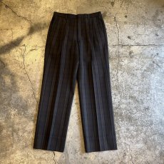 画像1: TARTAN CHECK PATTERN 2 TUCK DESIGN SLACKS PANTS / W30 (1)