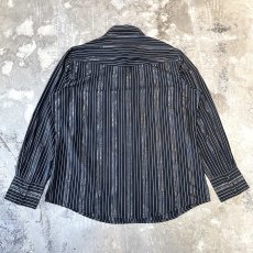 画像2: "WRANGLER" METALLIC STRIPE PATTERN WESTERN L/S SHIRT / Mens L (2)