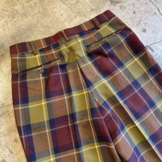 画像9: COLOR CHECK PATTERN 2 TUCK SLACKS PANTS / W30 (9)