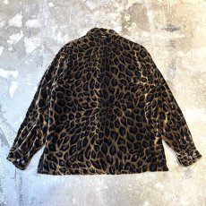 画像2: ALL OVER LEOPARD PATTERN VELOUR L/S SHIRT / Mens S (2)