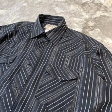 画像4: "WRANGLER" METALLIC STRIPE PATTERN WESTERN L/S SHIRT / Mens L (4)