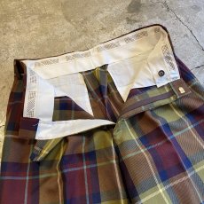 画像8: COLOR CHECK PATTERN 2 TUCK SLACKS PANTS / W30 (8)