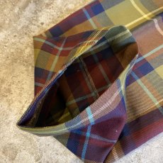 画像11: COLOR CHECK PATTERN 2 TUCK SLACKS PANTS / W30 (11)