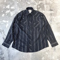 画像1: "WRANGLER" METALLIC STRIPE PATTERN WESTERN L/S SHIRT / Mens L (1)