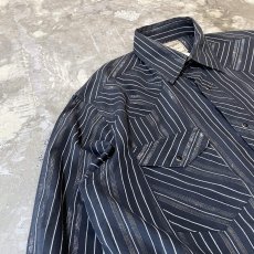 画像3: "WRANGLER" METALLIC STRIPE PATTERN WESTERN L/S SHIRT / Mens L (3)