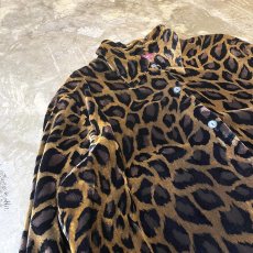 画像3: ALL OVER LEOPARD PATTERN VELOUR L/S SHIRT / Mens S (3)