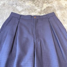 画像10: ALL OVER PATTERN PURPLE COLOR WIDE SLACKS / W30 (10)