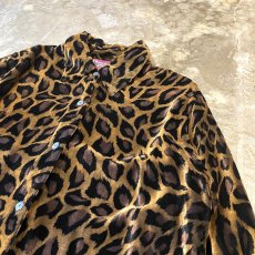 画像4: ALL OVER LEOPARD PATTERN VELOUR L/S SHIRT / Mens S (4)